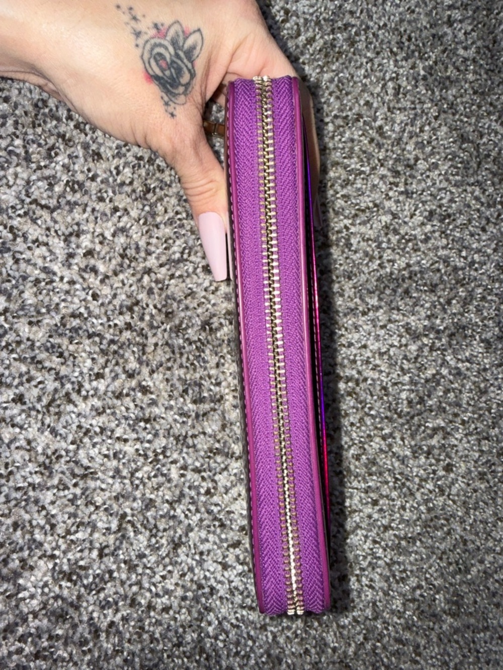 Kate spade Rainer lane pink metallic holographic long zip wallet - Picture 7 of 12